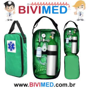 MALETA NYLON COM CILINDRO 3 LTS COM SISTEMA OXIGENAÇÃO