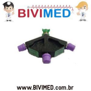 TOMADA TRIPLA EM NYLON PARA OXIGÊNIO