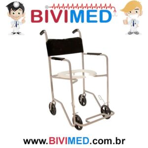 CADEIRA DE RODAS AÇO P/ BANHO MOD. POP