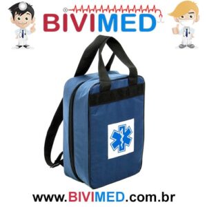 MOCHILA AZUL P AMPOLAS COM DIVISÓRIAS PLASTICAS