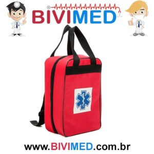 MOCHILA VERMELHA P AMPOLAS COM DIVISÓRIAS PLASTICAS