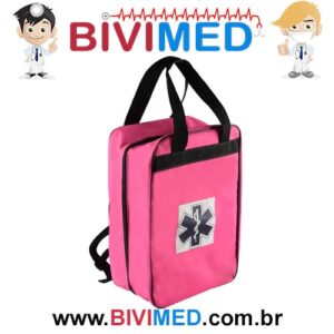 MOCHILA ROSA PARA AMPOLAS COM DIVISÓRIAS PLASTICAS